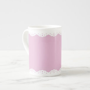 Caneca cor-de-rosa de China de osso da guarnição
