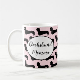 Caneca cor-de-rosa de Momma do Dachshund