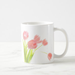 Caneca cor-de-rosa do buquê da tulipa