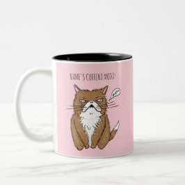 Caneca cor-de-rosa do gato de Meh do humor atual