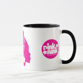 Caneca cor-de-rosa do pintinho do sopro do Afro do