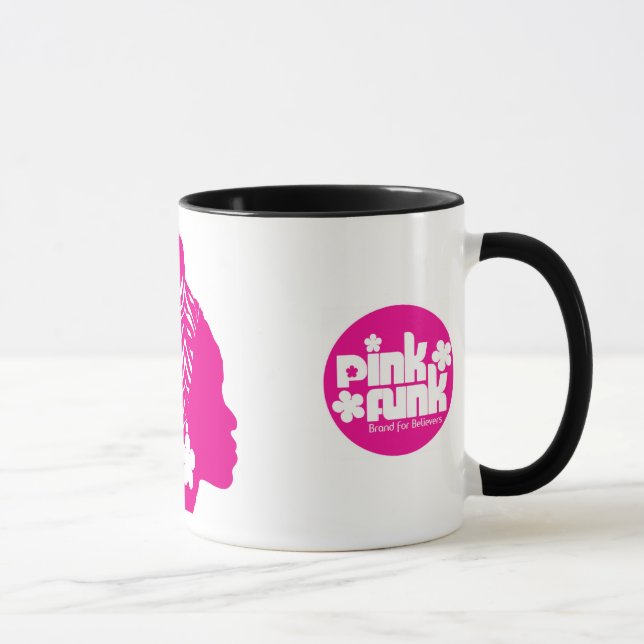 Caneca cor-de-rosa do pintinho do sopro do Afro do (Direita)
