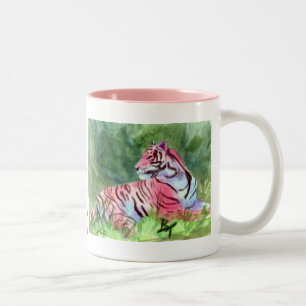 Caneca cor-de-rosa do tigre