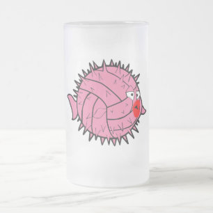 Caneca cor-de-rosa dos peixes do soprador da bola