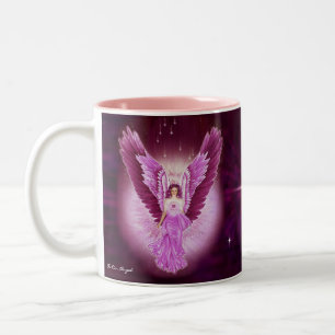 Caneca cor-de-rosa gloriosa do anjo da safira