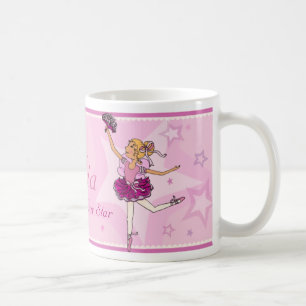 Caneca cor-de-rosa & loura da estrela da filha da