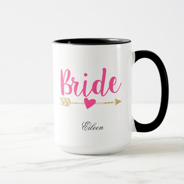 Caneca Cor-de-rosa quente personalizada (Direita)