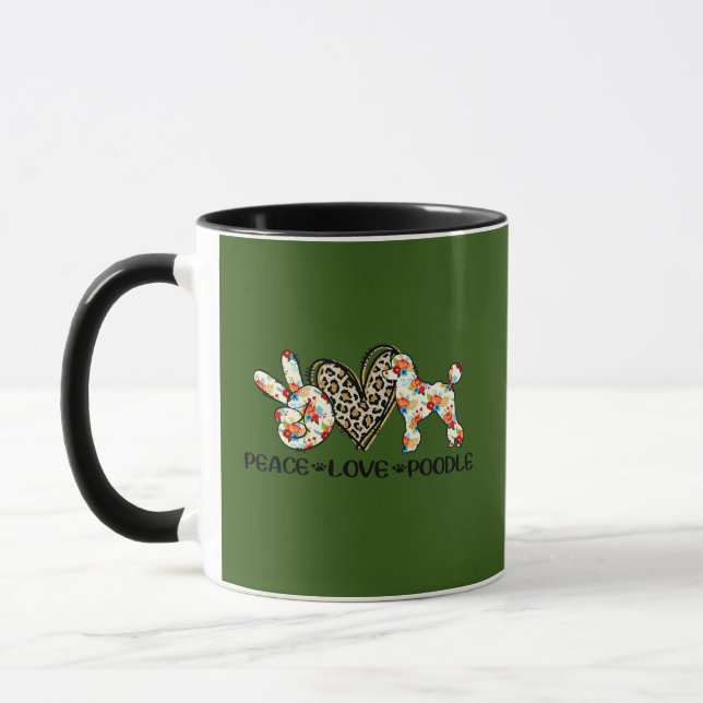 Caneca Cor exclusiva para presente com poodle. (Esquerda)