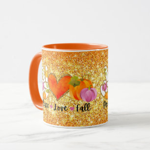 Caneca Cor Personalizada de outono do Peace Love