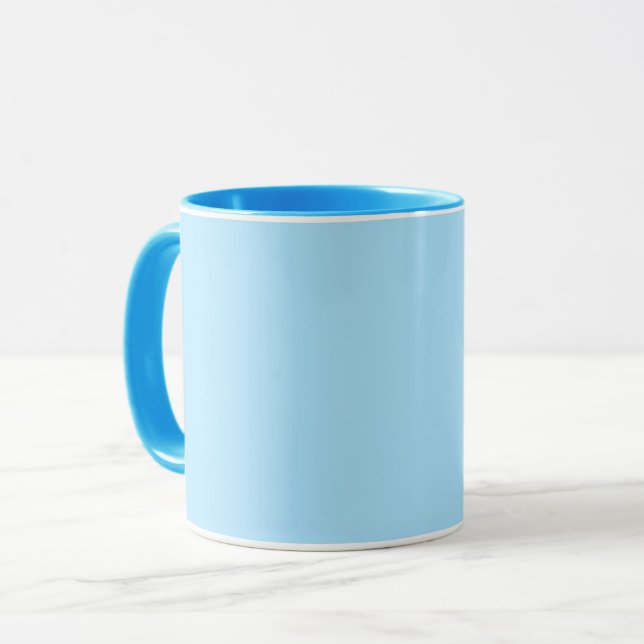 Caneca Cor Sólida Azul Gelo | Clássico | Elegante (Frente Esquerda)