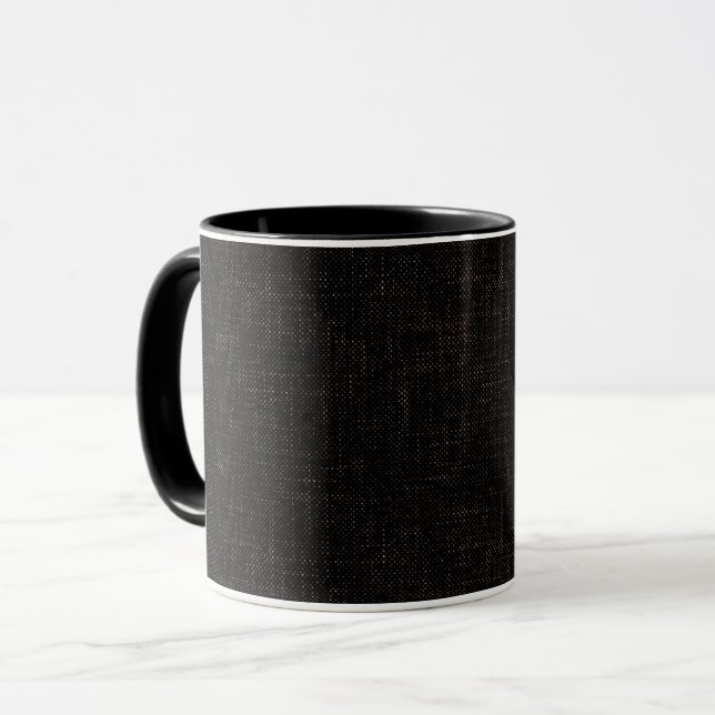 Caneca Cor sólida texturizada a preto (Frente Esquerda)