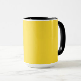 Caneca Cor Sólido Amarelo Sol | Elegante Clássico
