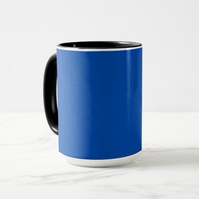 Caneca Cor Sólido Azul Cobalto | Clássico | Elegante (Frente Esquerda)