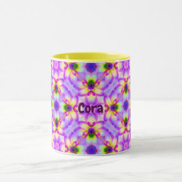 Caneca CORA ~ Padrão Floral para Páscoa ~ Personalizado