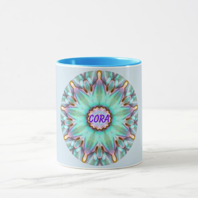 Caneca CORA ~ Personalizada Paua Shell Fractal ~ (Centro)