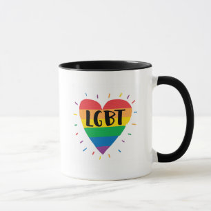 Caneca Coração Arco-Íris LGBT