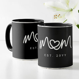 Caneca Coração Branco Simples  Roteiro  Mãe Moderna Estab