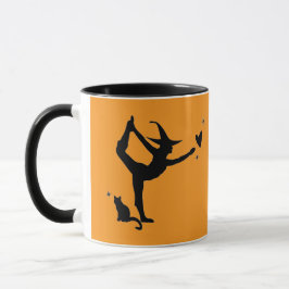 Caneca Coração de Coração de Yoga Negro de Bruxas do Hall