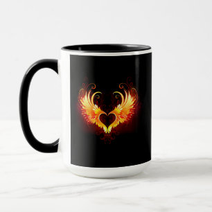 Caneca Coração de Fogo Angelical com Asas