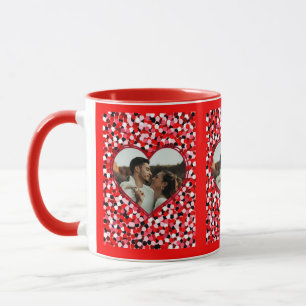 Caneca Coração de Foto do dia de os namorados