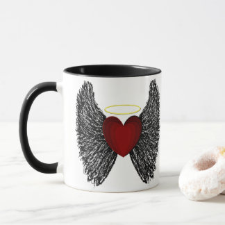 Caneca Coração de Halo de Asa Preta