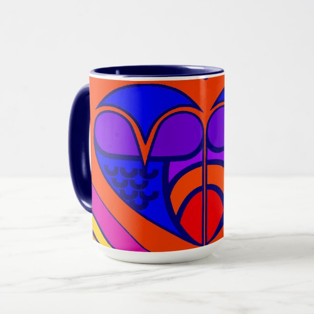 Caneca Coração de São Valentim Art Déco (Frente Esquerda)