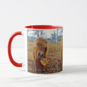 Caneca Coração de São Valentim Cavalo marrom Miniatura