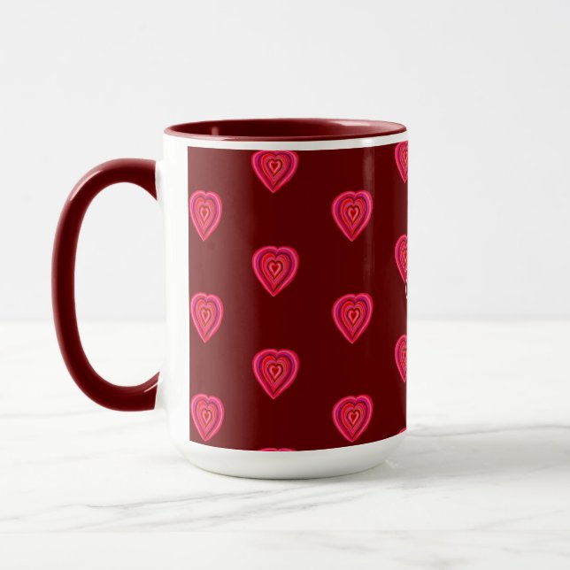Caneca coração decorativo vermelho (Esquerda)