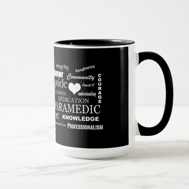 Caneca Coração/design de texto Orgulho-Brancos do (Direita)