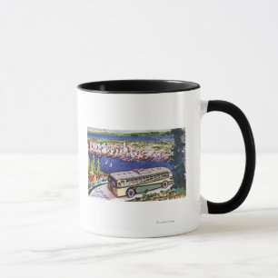 Caneca Coração do campo de jogos verde