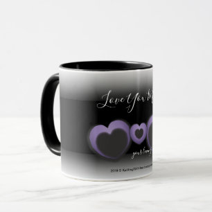 Caneca Coração do monograma da mamã do ❤ do Lt ROXO