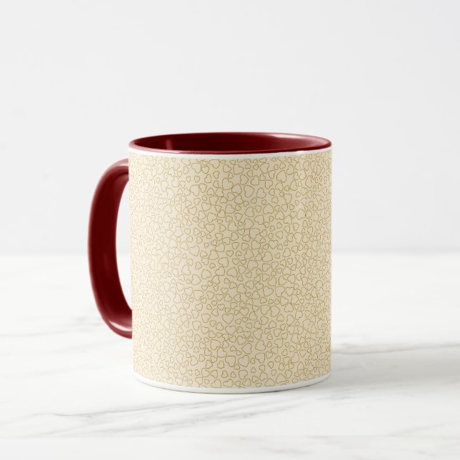 Caneca Coração Dourada de Amor Moderno e Elegante (Frente Esquerda)