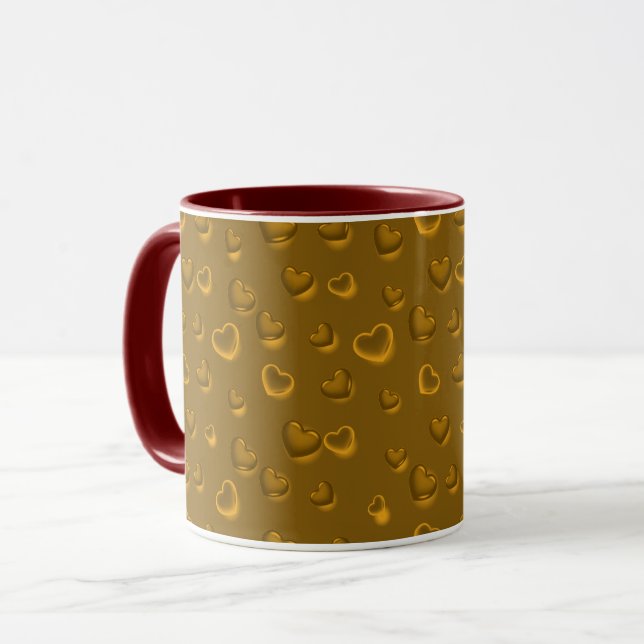 Caneca Coração Dourada Lúxury Moderno Elegante (Frente Esquerda)