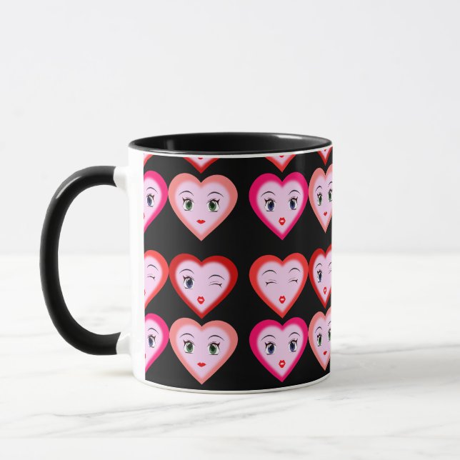 Caneca Coração Emoji Emoticons Moda (Esquerda)
