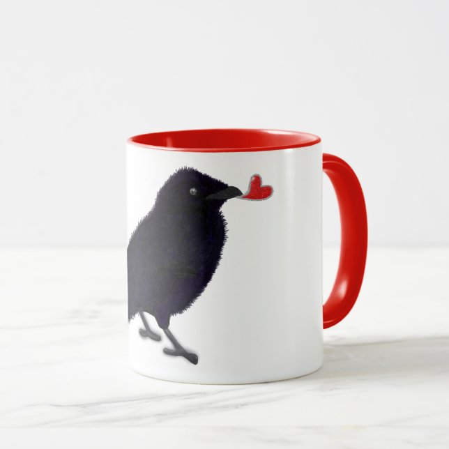 Caneca Coração encantadora do corvo (Frente Esquerda)