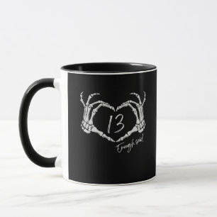 Caneca Coração Esqueleto Mão Clássica