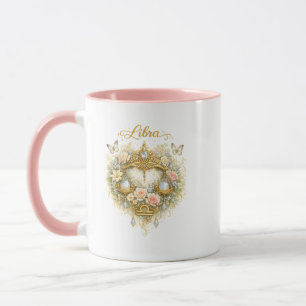Caneca Coração Floral Zodíaco de Libra – Astrologi