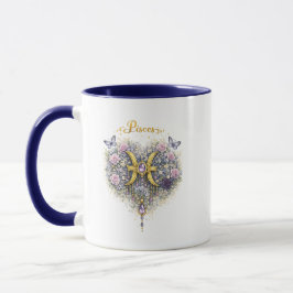 Caneca Coração Floral Zodíaco de Peixes – Astrolog