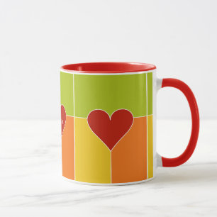 Caneca Coração Padrões de monograma personalizado
