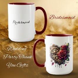 Caneca Coração Steampunk e Rosas | Dama de honra