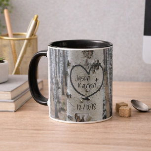 Caneca Coração Talhado Rústico Personalizado do País