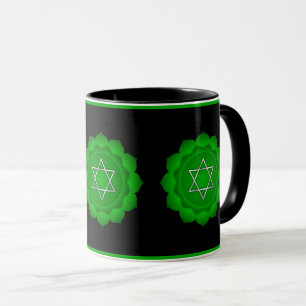 Caneca Coração Verde Espiritual Chakra Zen Yoga Namaste