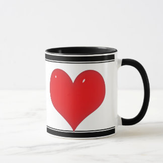 Caneca Coração Vermelho Brilhante (Adicionar Seu Texto)