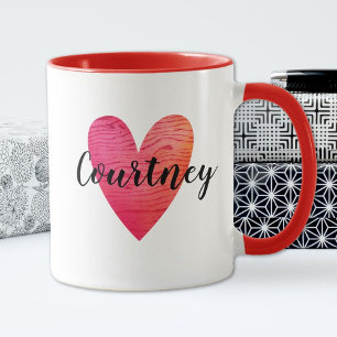 Caneca Coração Vermelho Cinto Personalizado