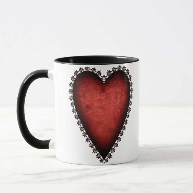 Caneca Coração Vermelho Gótico (Esquerda)