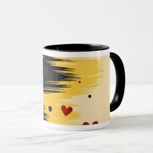 Caneca Corações Abstratos Pincelada de Amor