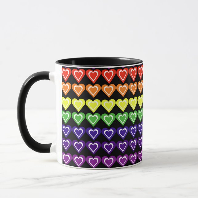 Caneca Corações arco-íris (Esquerda)