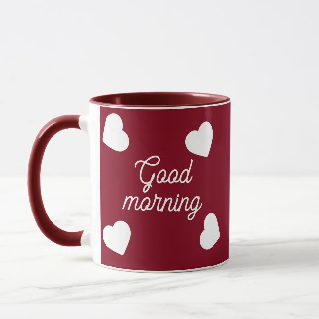 Caneca corações brancos personalizados Mug (Esquerda)