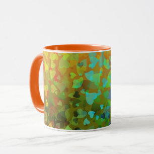 Caneca Corações Caindo Laranja