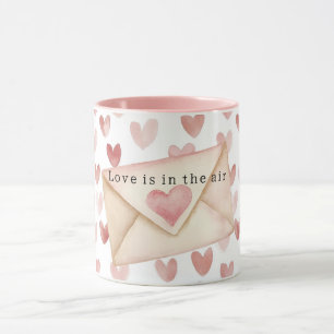 Caneca Corações de Amor Rosa Romântico Dia dos Namorados